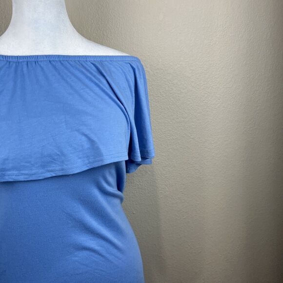 Coolmee Dress Women Small‎ Blue Midi Off The Shoulders - Picture 3 of 13